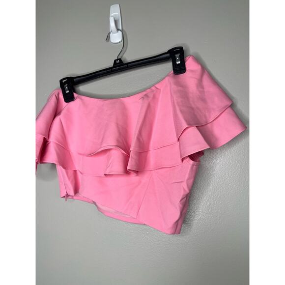 Endless Rose Pink One Shoulder Cropped Ruffle Top Fairy Pink Aesthetic Top NWT S - Picture 5 of 7